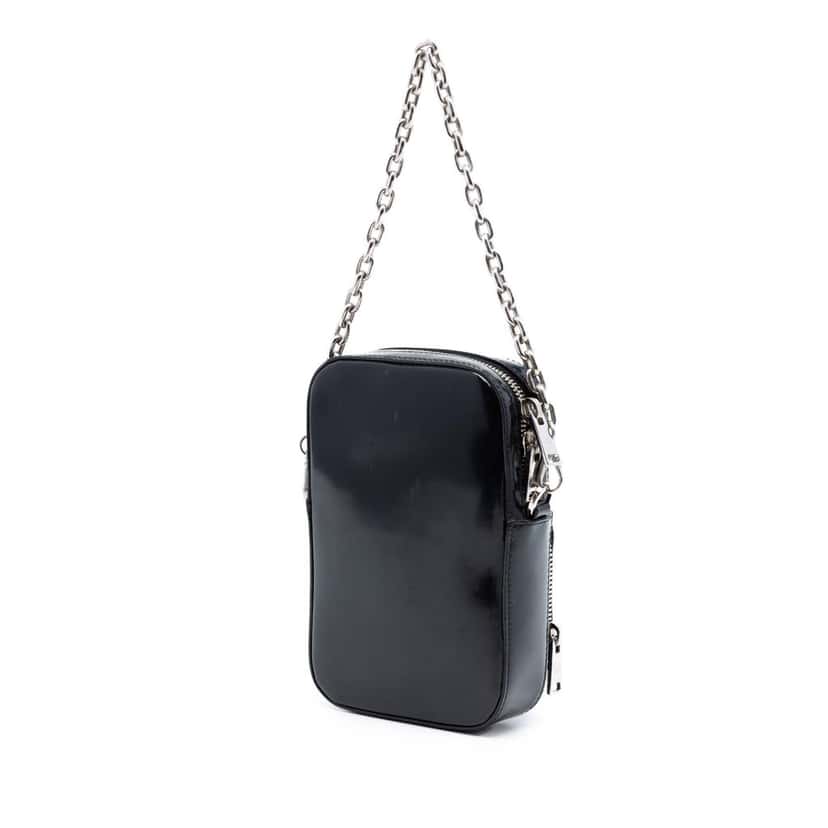 Prada Mini Brushed Leather Phone Pouch Black Leather Very good condition - Back View