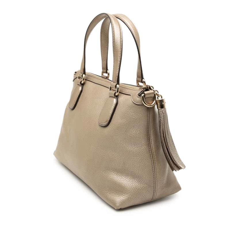 Gucci Small Metallic Leather Soho Working Satchel Gold Leather Very good condition - Back View