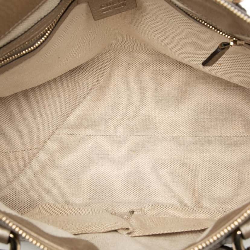 Gucci Small Metallic Leather Soho Working Satchel Gold Leather Very good condition - Model View