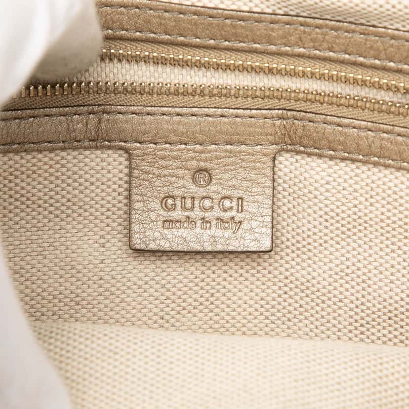 Gucci Small Metallic Leather Soho Working Satchel Gold Leather Very good condition - Box View