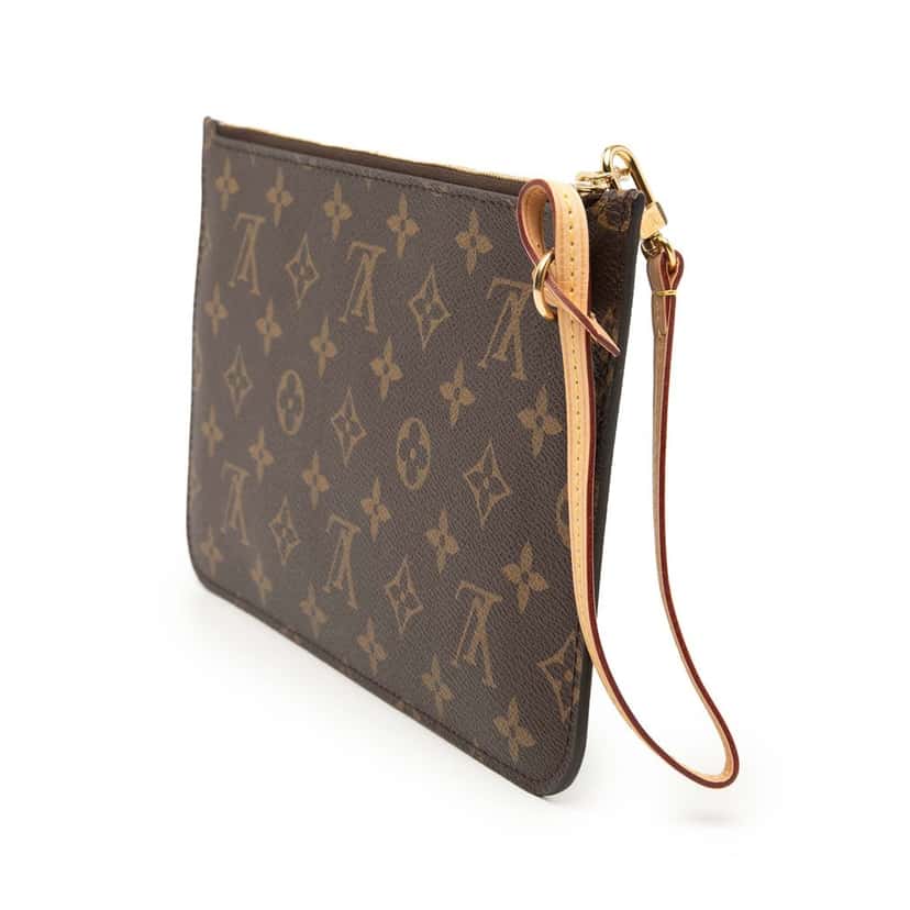 Louis Vuitton Monogram Neverfull MM Pouch Brown Very good condition - Back View
