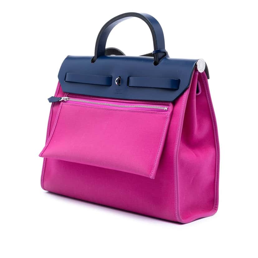 Hermès Toile Herbag Zip 31 Pink Very good condition - Back View