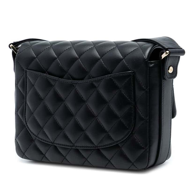 Chanel Quilted Calfskin Bolero de Chanel Flap Black Leather Very good condition - Back View