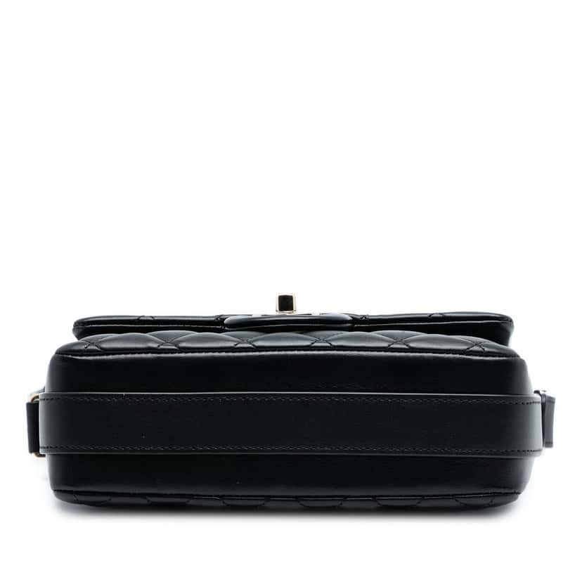 Chanel Quilted Calfskin Bolero de Chanel Flap Black Leather Very good condition - Inside View