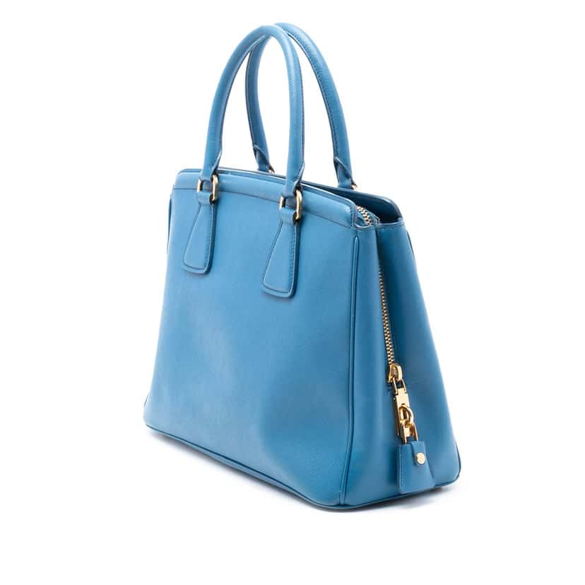 Prada Saffiano Lux Parabole Tote Blue Leather Very good condition - Back View