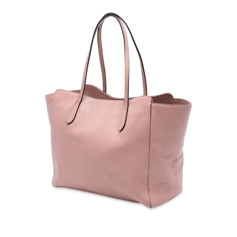 Gucci Medium Leather Swing Tote Pink Leather Very good condition - Back View