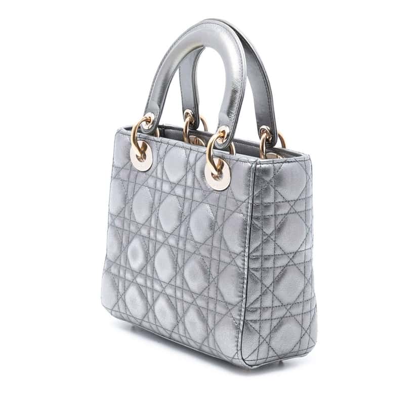 Dior Small Metallic Lambskin Cannage My ABCDior Lady Dior Other Leather Very good condition - Back View