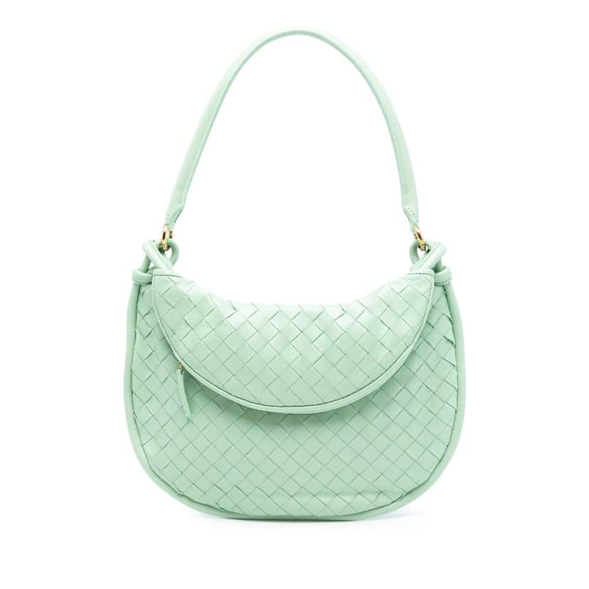 Bottega Veneta Medium Nappa Intrecciato Gemelli Hobo Green Leather Very good condition - Front View