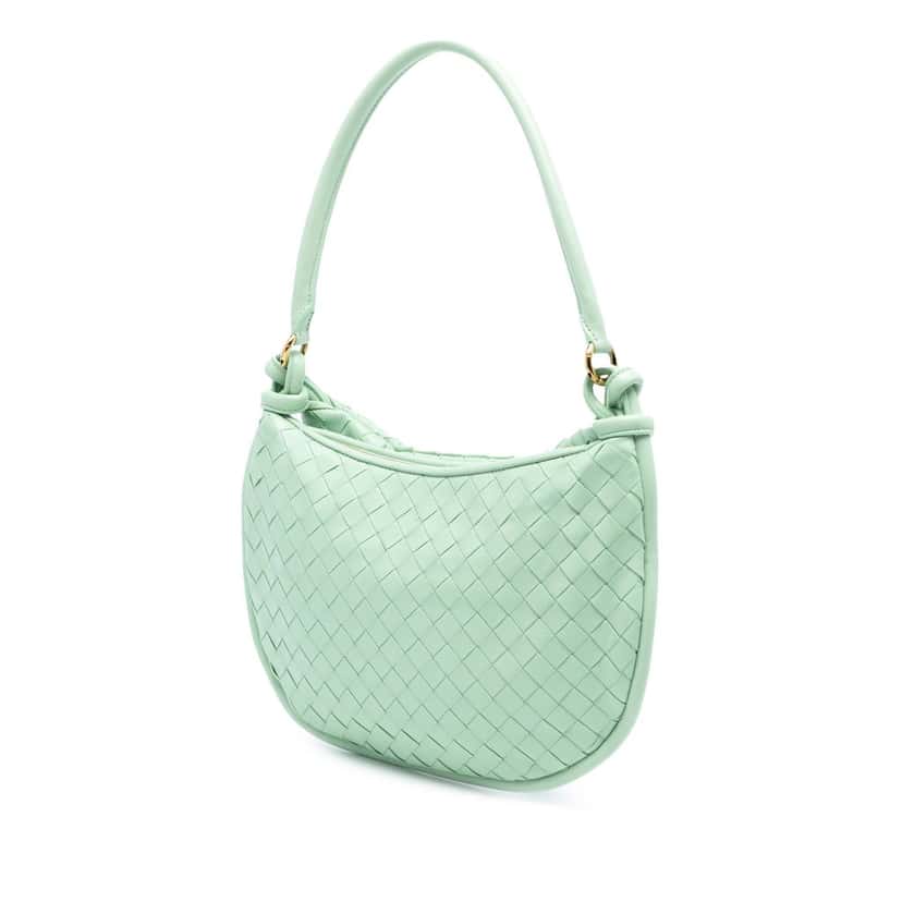 Bottega Veneta Medium Nappa Intrecciato Gemelli Hobo Green Leather Very good condition - Back View