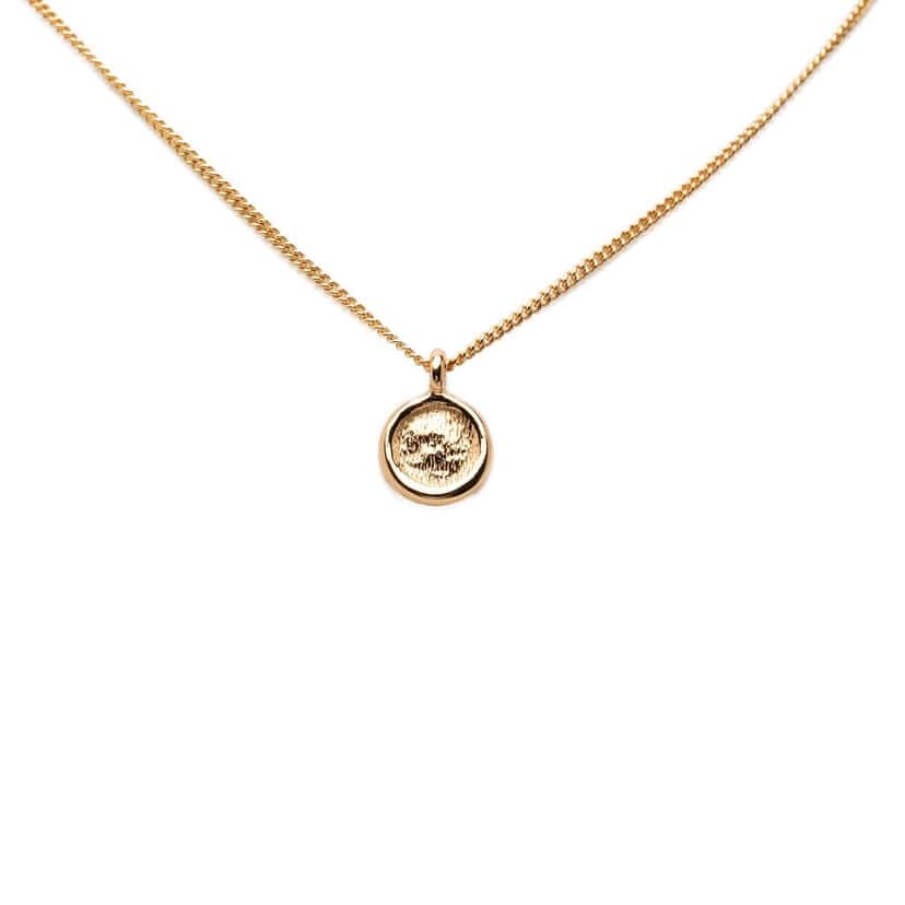 Dior Gold Plated Strass CD Round Pendant Necklace Gold Metal Very good condition - Back View