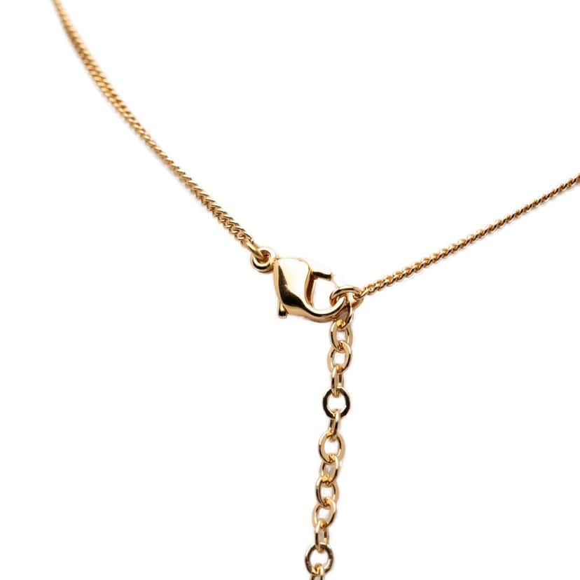 Dior Gold Plated Strass CD Round Pendant Necklace Gold Metal Very good condition - Inside View