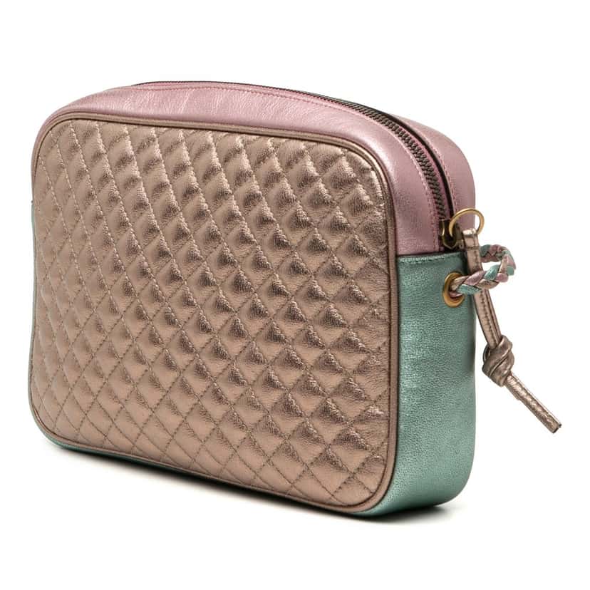 Gucci Laminated Nappa Trapuntata Crossbody Green Leather Very good condition - Back View