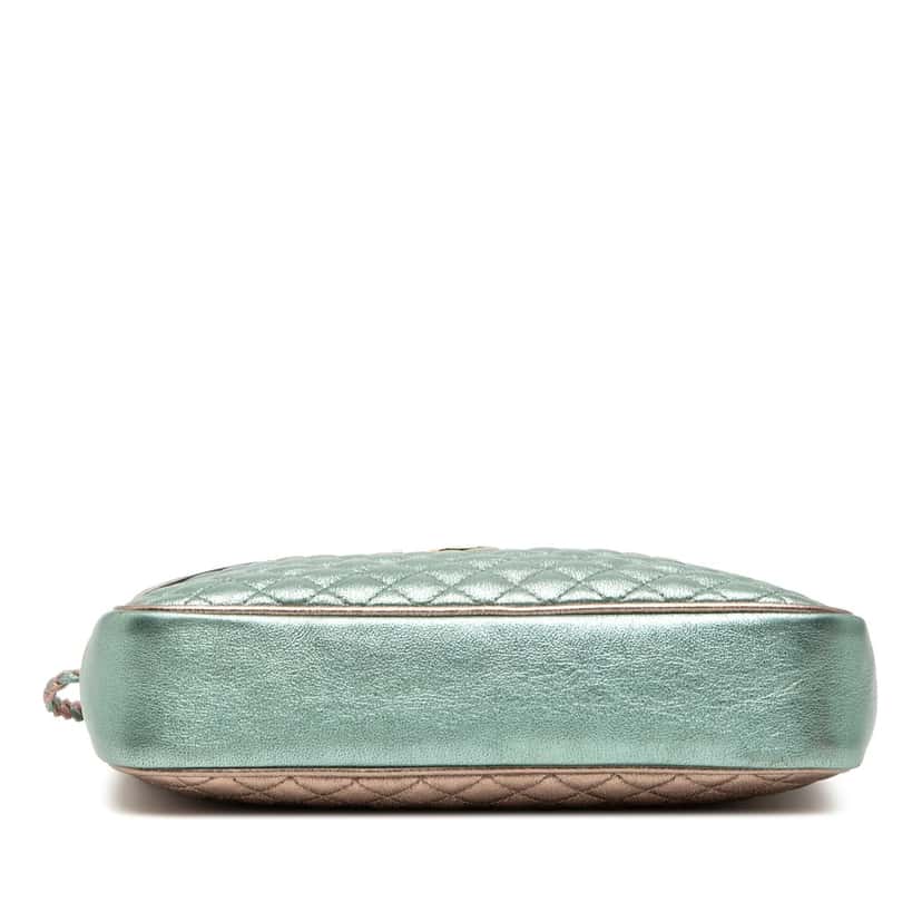 Gucci Laminated Nappa Trapuntata Crossbody Green Leather Very good condition - Inside View