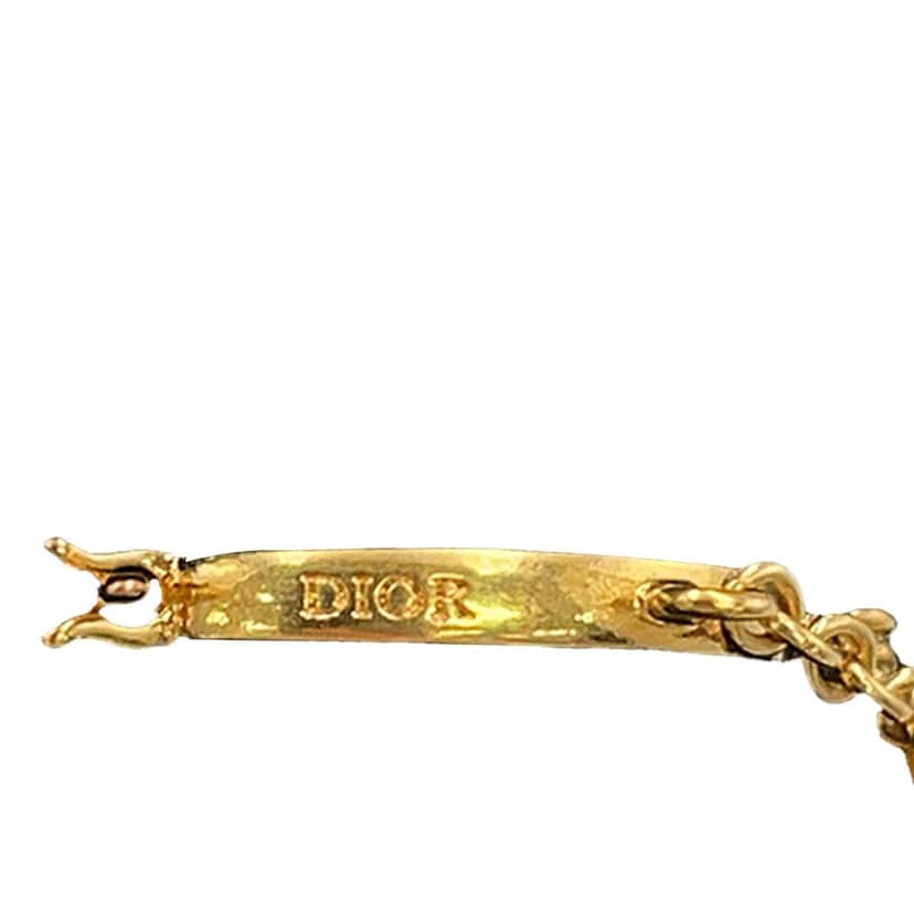 Dior Dio(r)evolution Gold Plated Strass Drop Hoop Earrings Gold Metal Very good condition - Model View