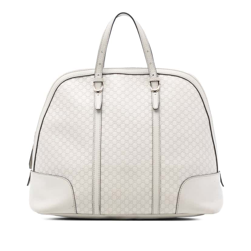 Gucci Large Microguccissima Nice Dome Top Handle Bag White Leather Very good condition - Front View
