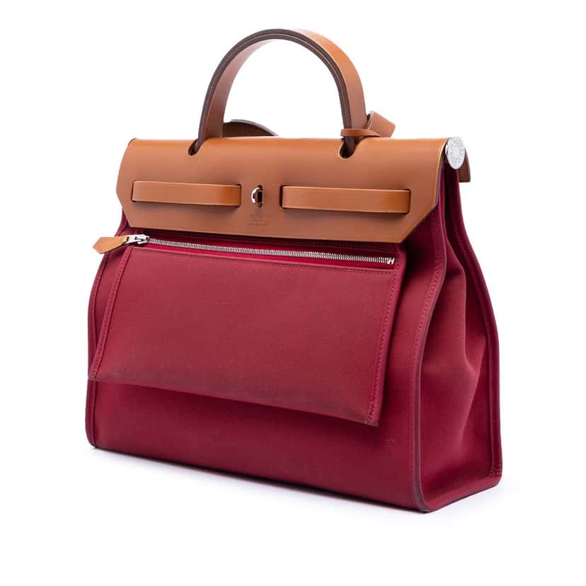 Hermès Toile Herbag Zip 31 Red Very good condition - Back View