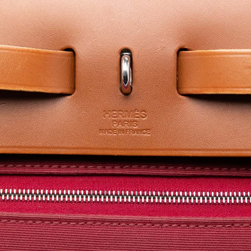 Hermès Toile Herbag Zip 31 Red Very good condition - Box View