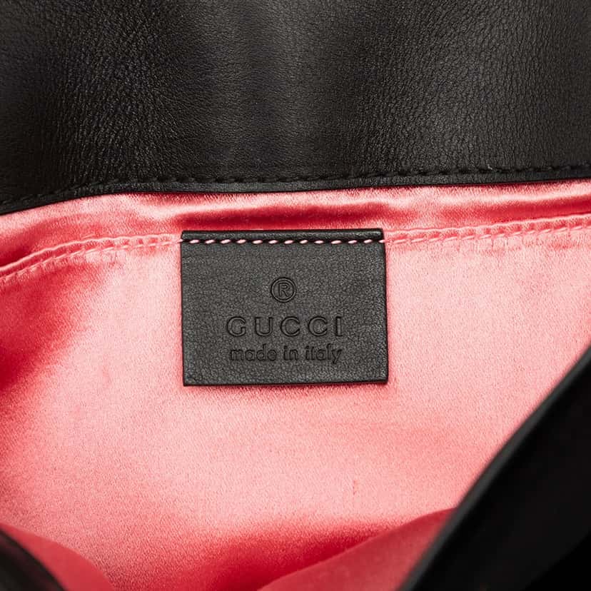 Gucci Small GG Marmont Matelasse Velvet Shoulder Bag Black Very good condition - Box View