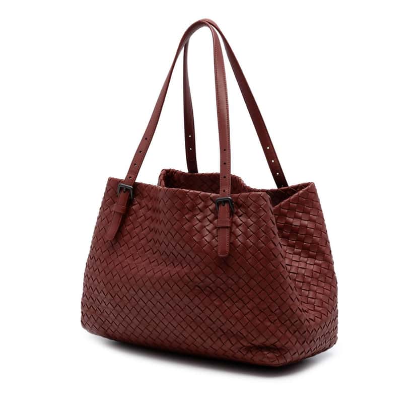 Bottega Veneta Medium Nappa Intrecciato Cesta Tote Red Leather Very good condition - Back View