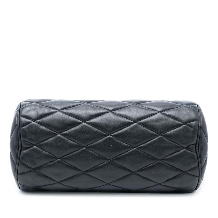 Saint Laurent Small Quilted Lambskin Sade Tube Bag Black Leather Very good condition - Inside View