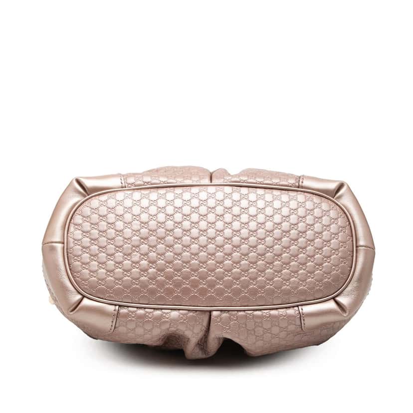 Gucci Metallic Microguccissima Sukey Satchel Pink Leather Very good condition - Inside View