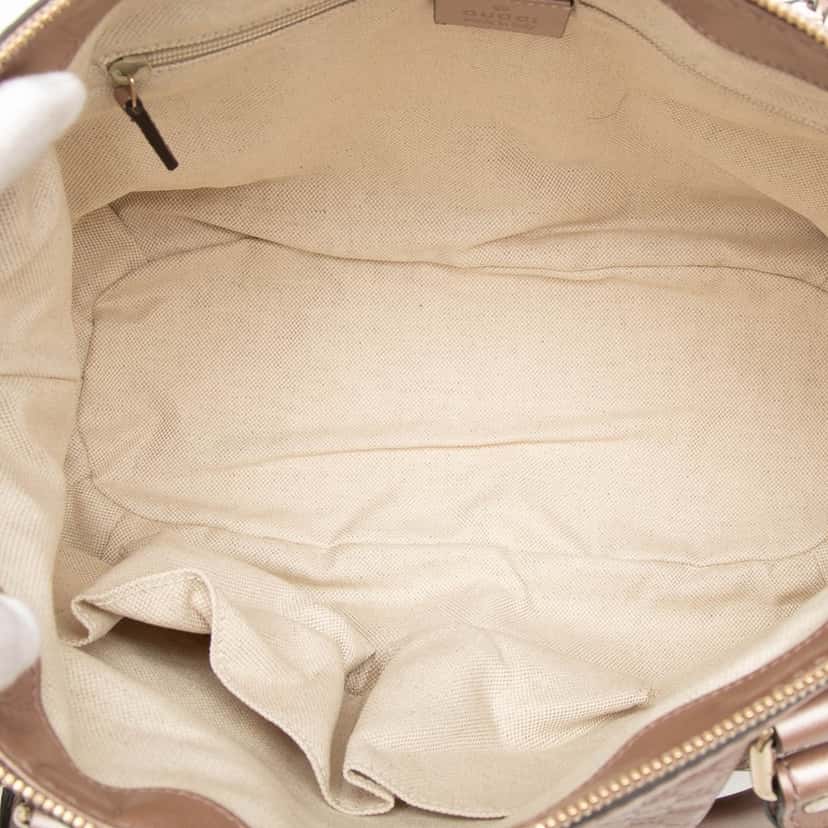 Gucci Metallic Microguccissima Sukey Satchel Pink Leather Very good condition - Model View