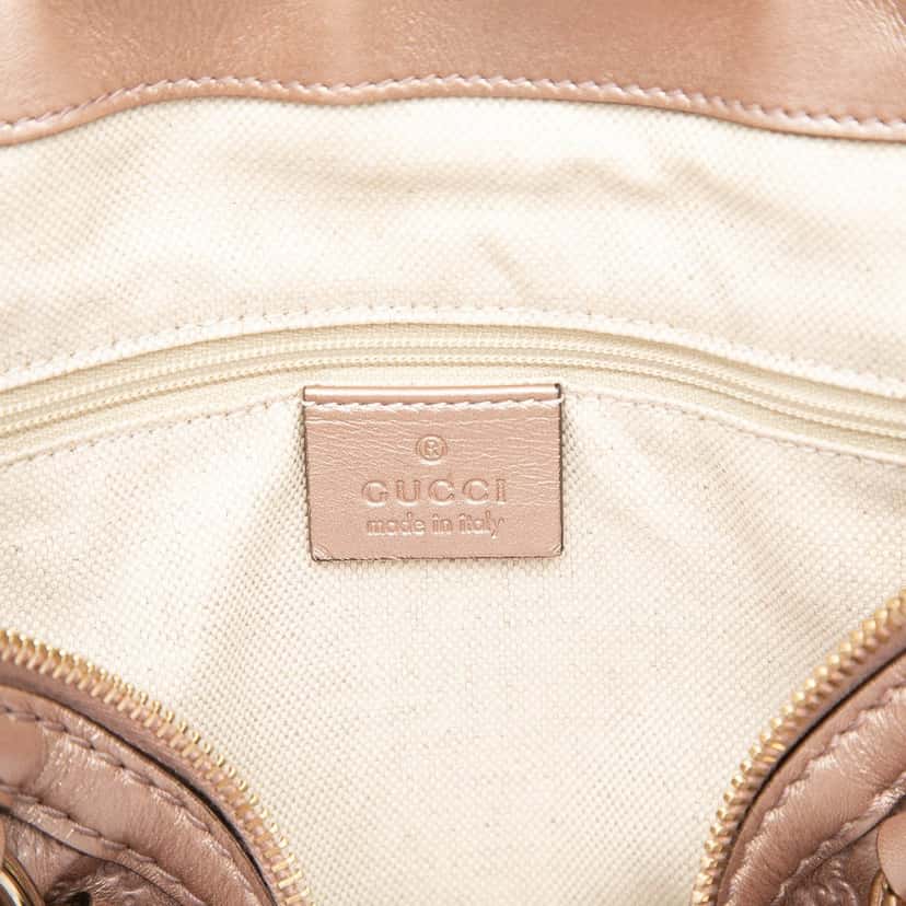 Gucci Metallic Microguccissima Sukey Satchel Pink Leather Very good condition - Box View