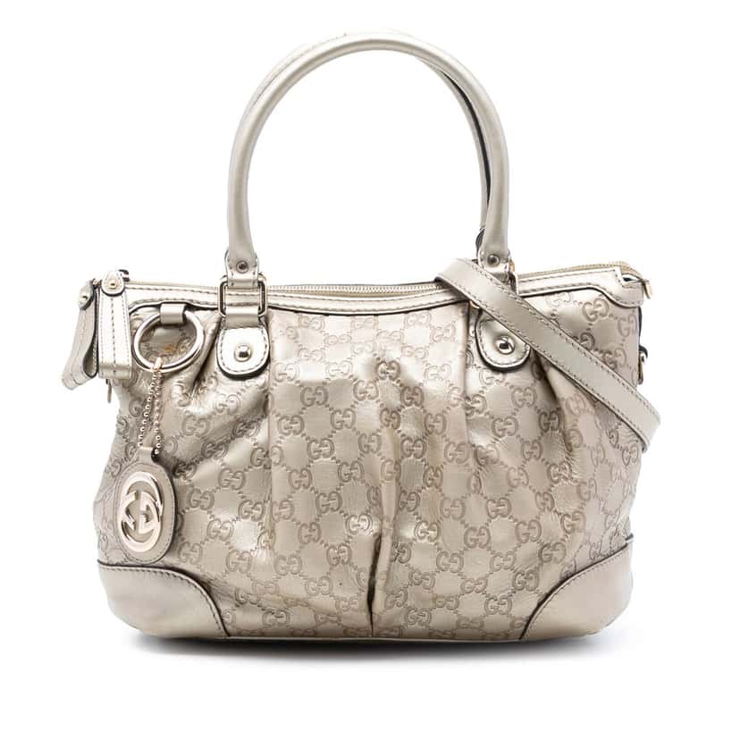 Gucci Guccissima Sukey Satchel Gold Leather Very good condition - Front View
