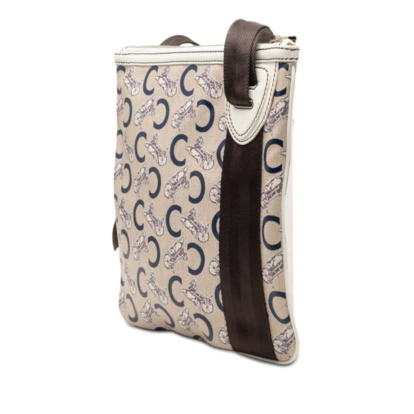 Celine C Carriage Coated Canvas Crossbody Beige Very good condition - Back View