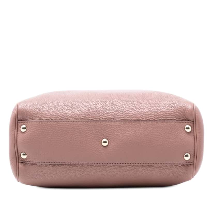 Gucci Small Calfskin Bamboo Shopper Satchel Pink Leather Very good condition - Inside View