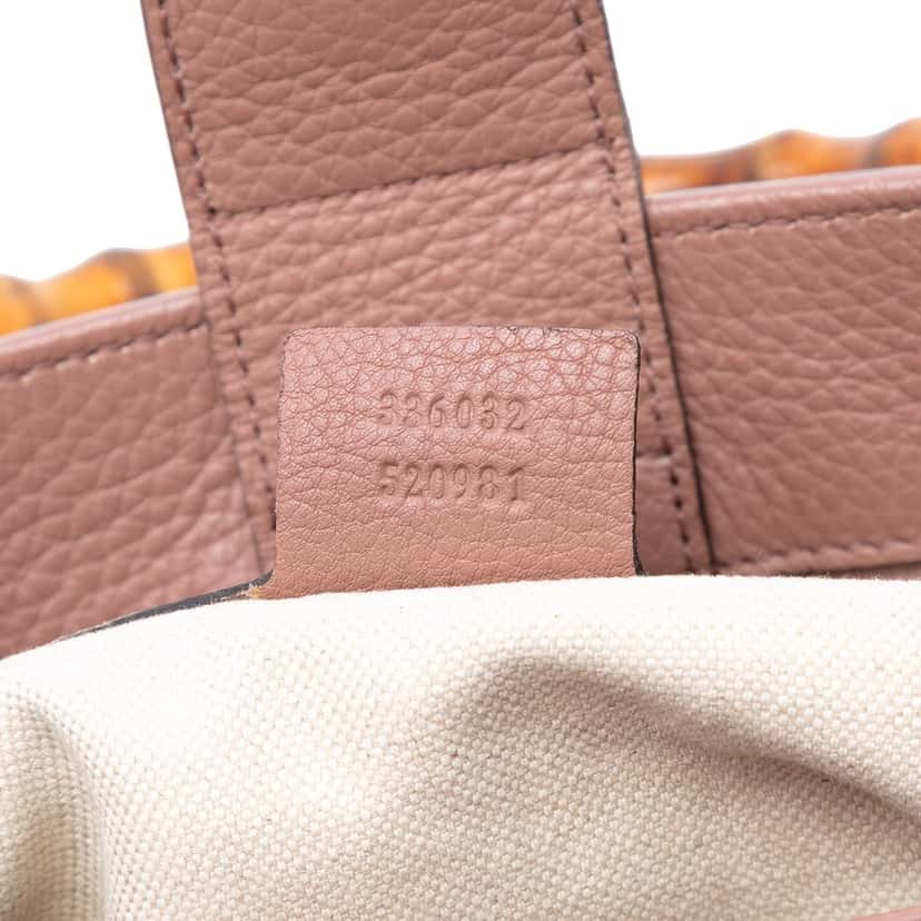 Gucci Small Calfskin Bamboo Shopper Satchel Pink Leather Very good condition - Box View