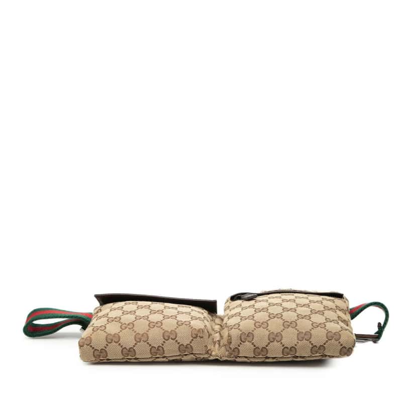 Gucci GG Canvas Web Double Pocket Belt Bag Beige Very good condition - Inside View
