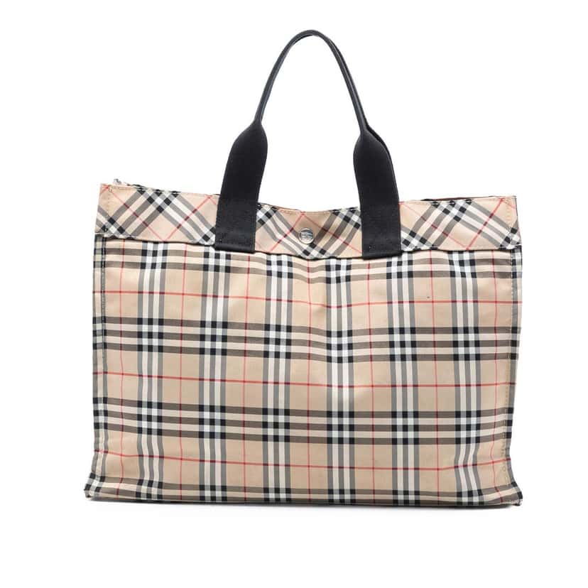 Burberry House Check Canvas Tote Beige Very good condition - Front View
