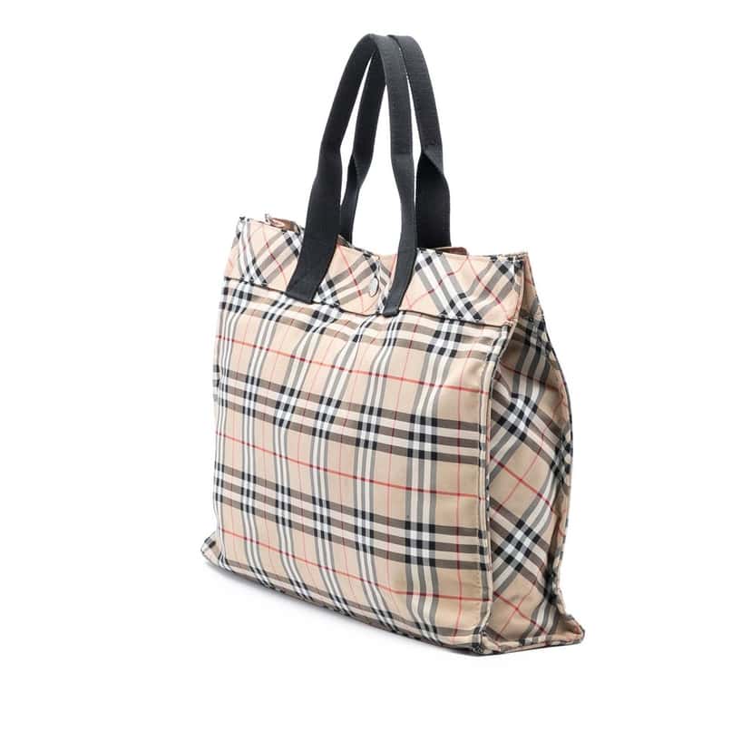 Burberry House Check Canvas Tote Beige Very good condition - Back View