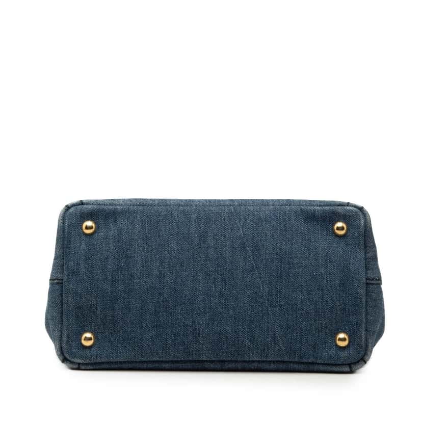 Prada Small Denim Canapa Logo Satchel Blue Very good condition - Inside View
