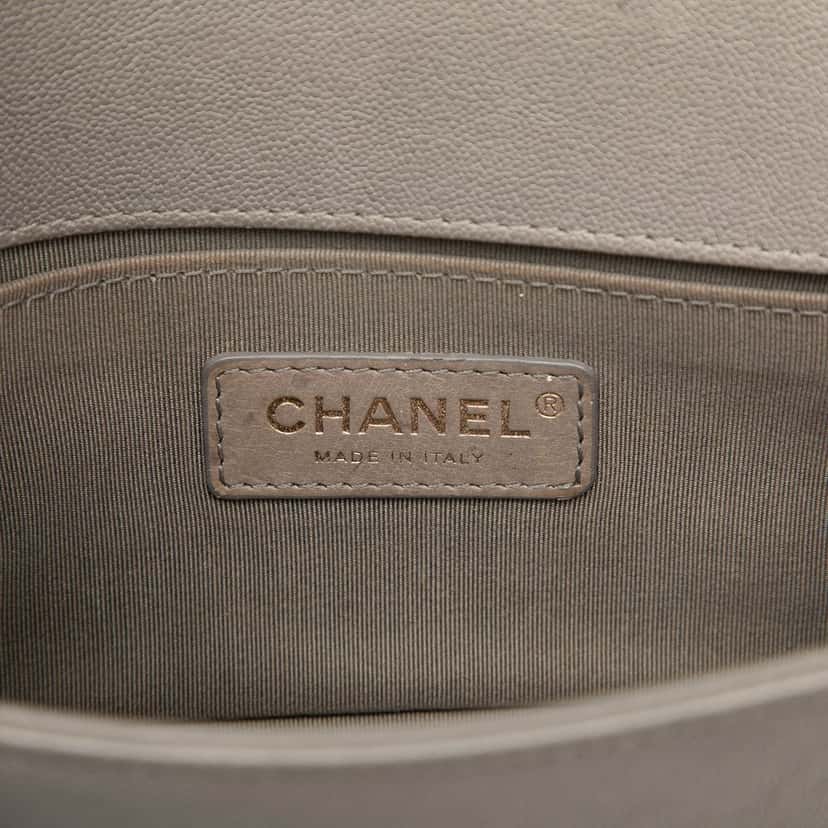 Chanel Small Quilted Caviar Boy Flap Brown Leather Very good condition - Box View
