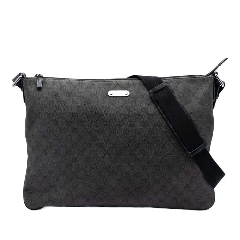 Gucci GG Denim Crossbody Black Very good condition - Front View