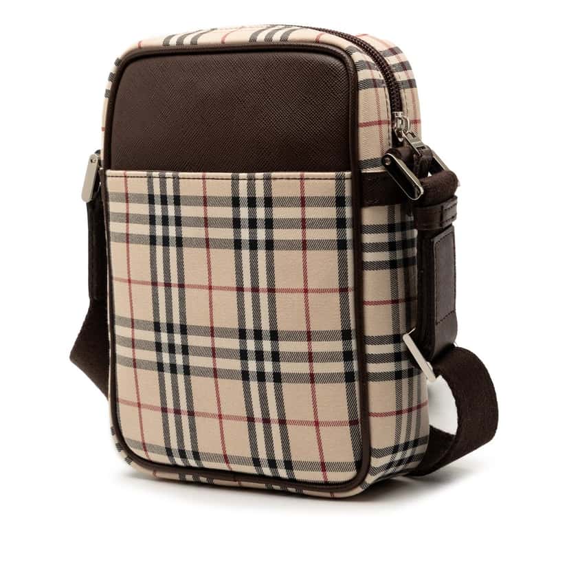 Burberry House Check Canvas Crossbody Beige Very good condition - Back View