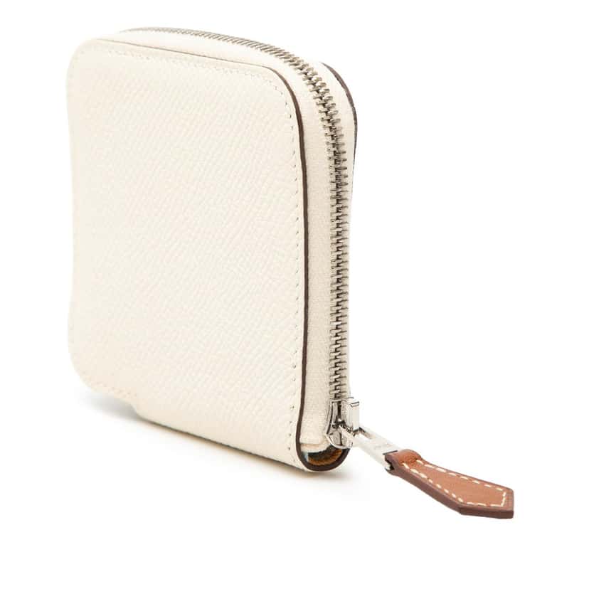 Hermès Epsom Silk'In Compact Wallet White Leather Very good condition - Back View