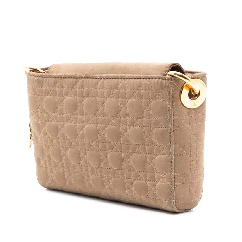 Dior Suede Cannage Lady Dior Crossbody Brown Leather Very good condition - Back View