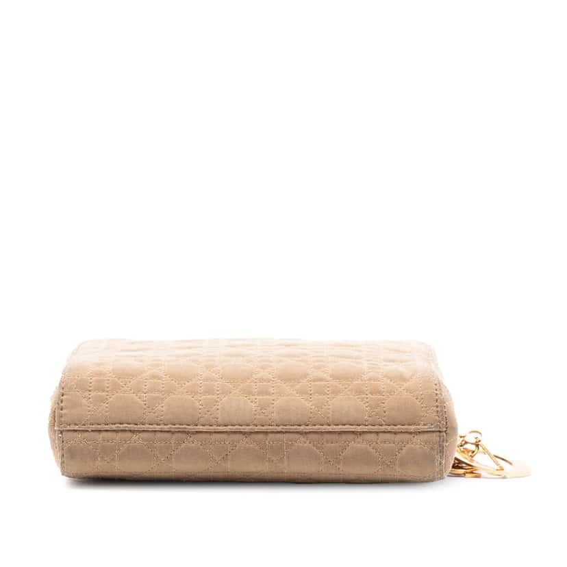 Dior Suede Cannage Lady Dior Crossbody Brown Leather Very good condition - Inside View
