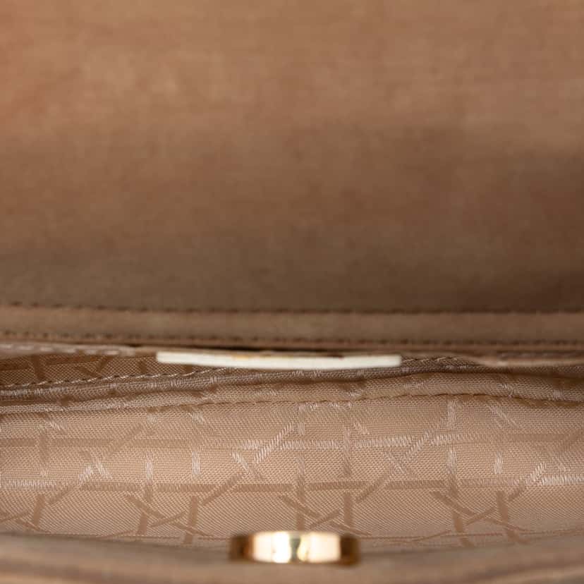 Dior Suede Cannage Lady Dior Crossbody Brown Leather Very good condition - Model View
