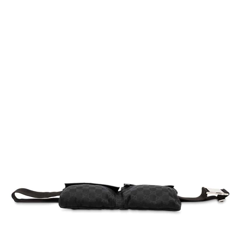 Gucci GG Canvas Double Pocket Belt Bag Black Very good condition - Inside View