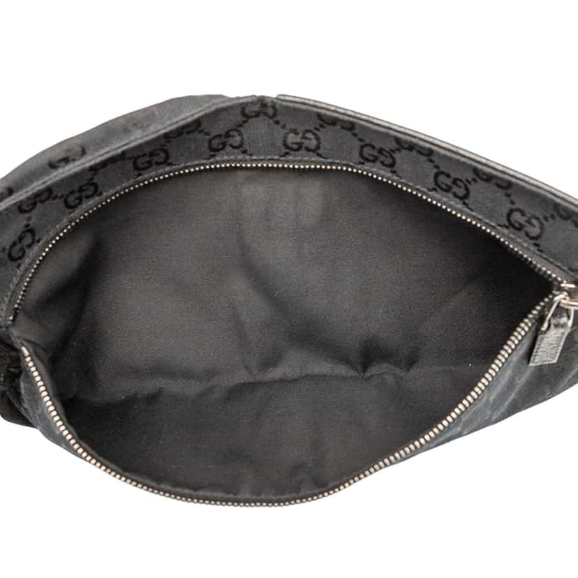 Gucci GG Canvas Double Pocket Belt Bag Black Very good condition - Model View