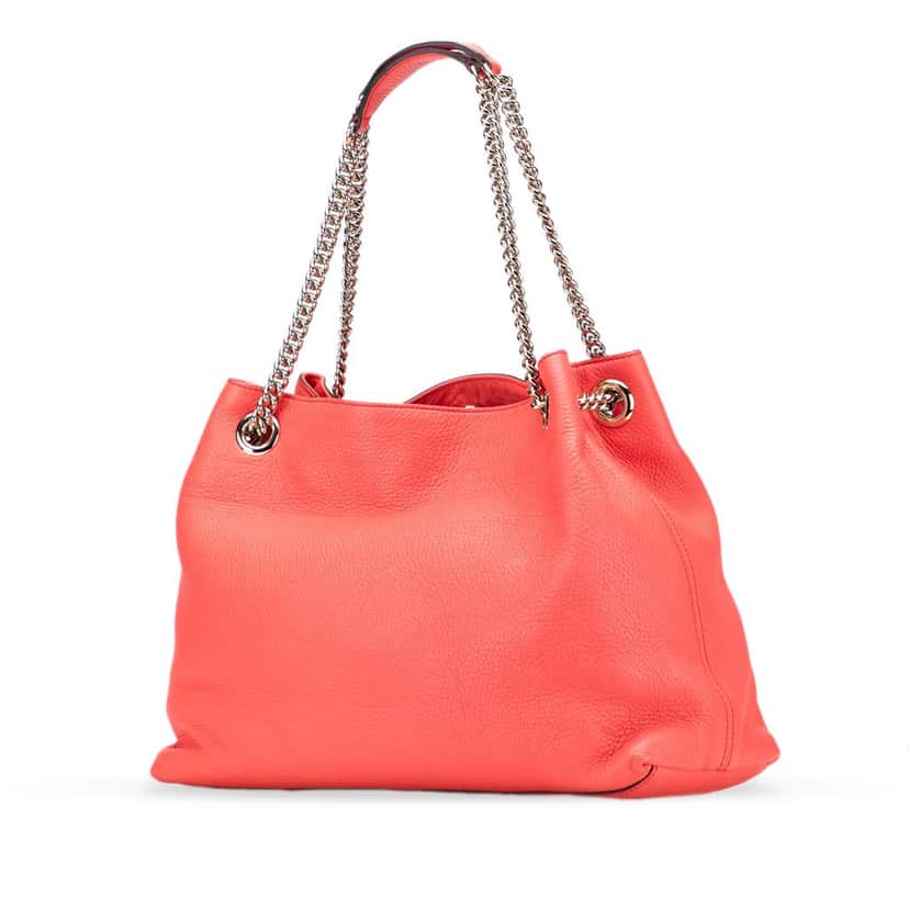 Gucci Medium Calfskin Soho Chain Tote Pink Leather Very good condition - Back View