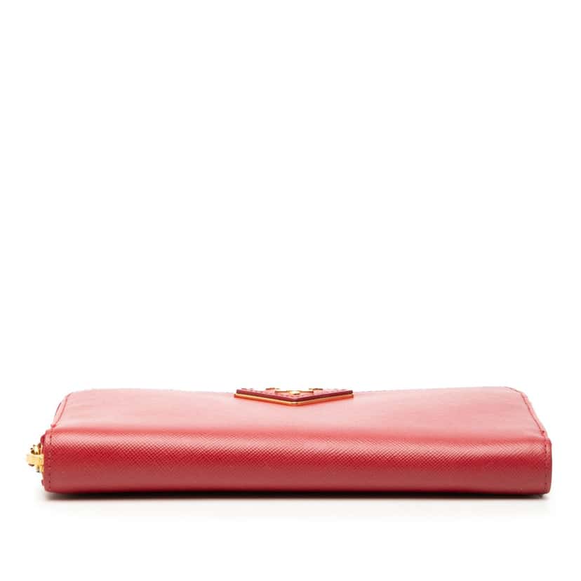 Prada Saffiano Zip Around Long Wallet Red Leather Very good condition - Inside View