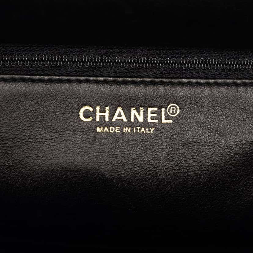 Chanel Jersey CC Chocolate Bar Shoulder Bag Black Very good condition - Box View