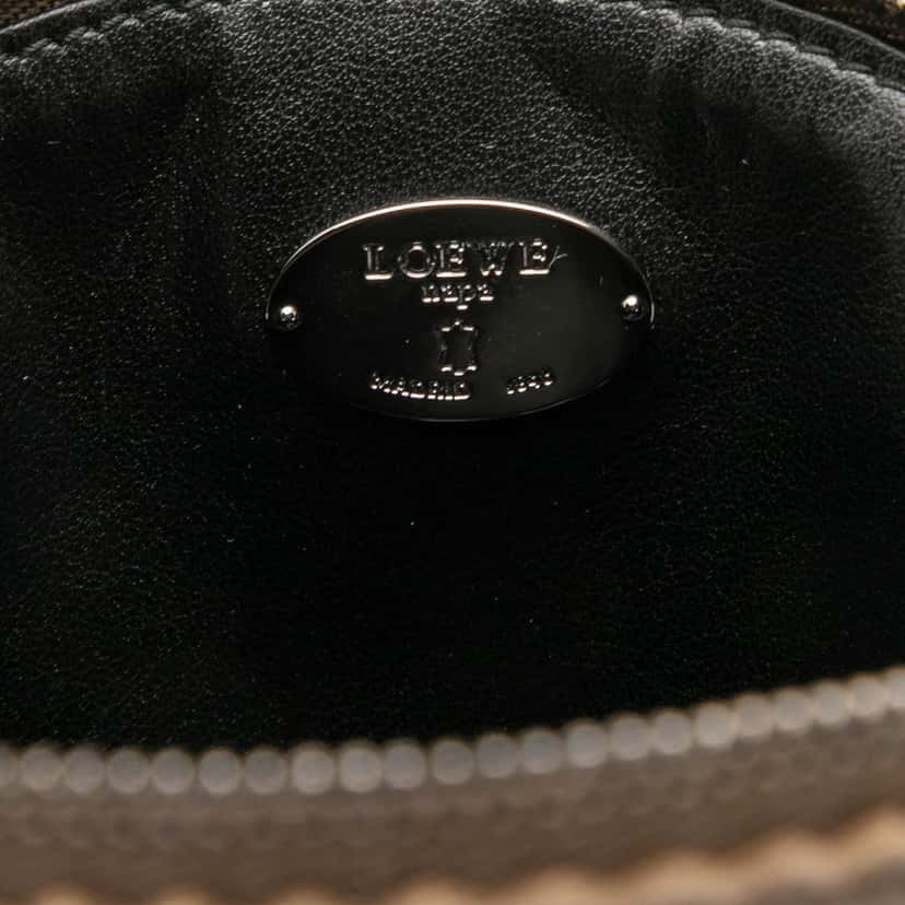 LOEWE Leather Anagram Pouch Brown Leather Very good condition - Box View