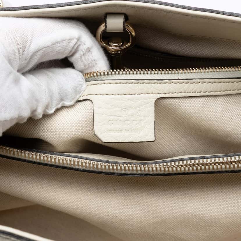 Gucci Medium Leather Bella Tote White Leather Very good condition - Box View