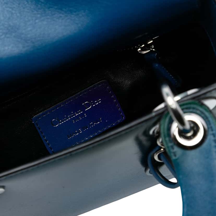 Dior Mini Ombre Calfskin Lady Dior Blue Leather Very good condition - Box View